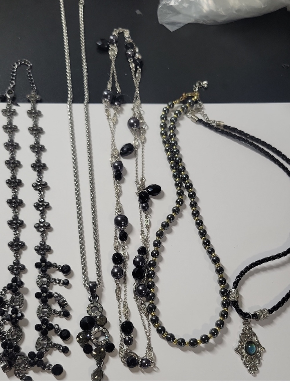 AVON and more Delicate Black & Silver Beaded Women's Necklace